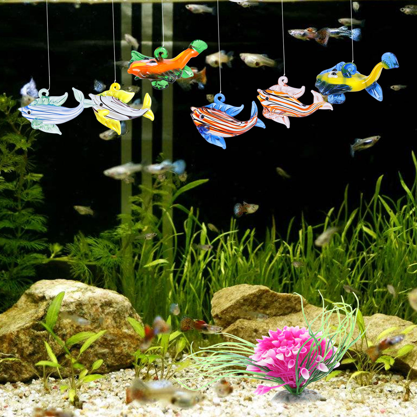 Aquarium Fish Unique - 6개입 수족관 플로트 볼 장식 유리