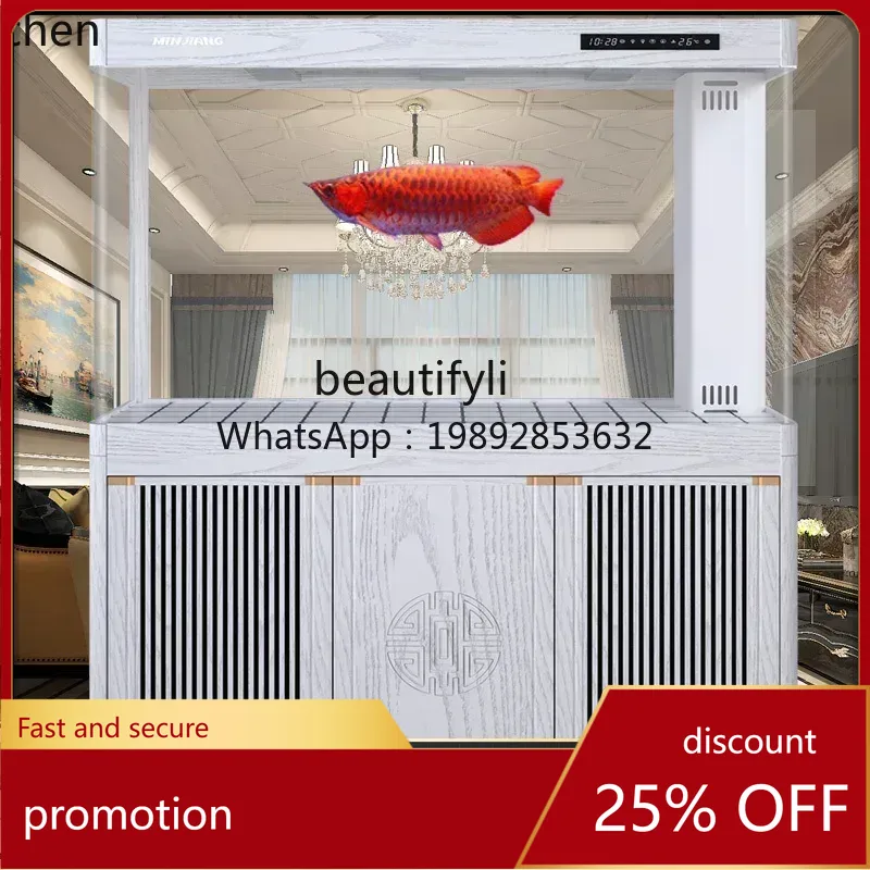 Aquarium Fish Dragon - YFY 거실 천장까지 닿는 아크형 수조,