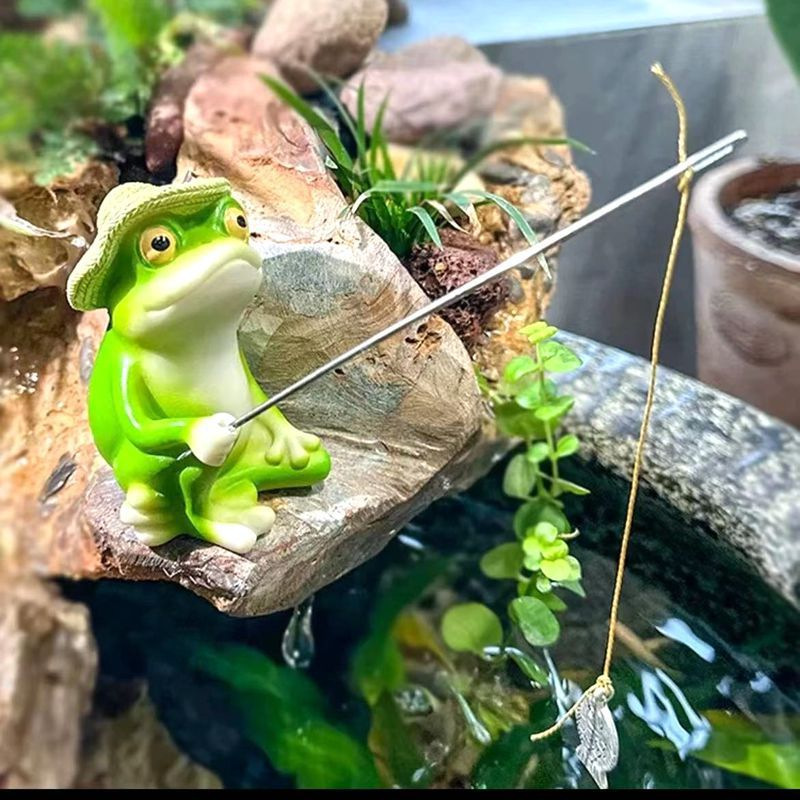낚시하는 개구리 조각상 야외 정원 장식품 물고기 수조  - Aquarium Fish Buy 리뷰 및 가격