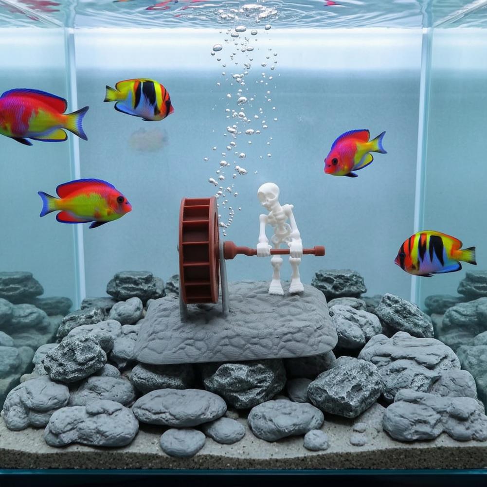 수족관 해골 장식, 수족관 데코, 물레방아 해골 장식, - Aquarium Fish Unique 리뷰 및 가격