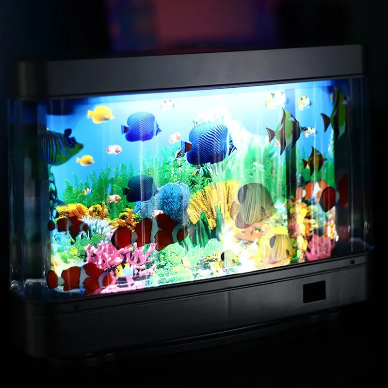 인공 수족관 장식 열대어 탱크 램프, 가상 바다 모션  - Fish Toys For Aquarium 리뷰 및 가격