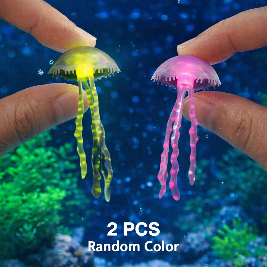 빛나는 시뮬레이션 해파리 2개 무작위 색상 플로팅 수족 - Fish Toys For Aquarium 리뷰 및 가격