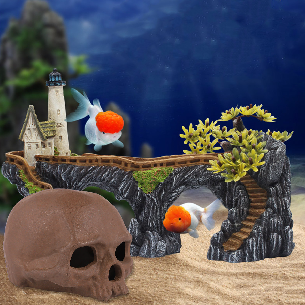 해골 디자인 수족관 장식품 도자기 장식 독특한 어항 장 - Aquarium Fish Unique 리뷰 및 가격