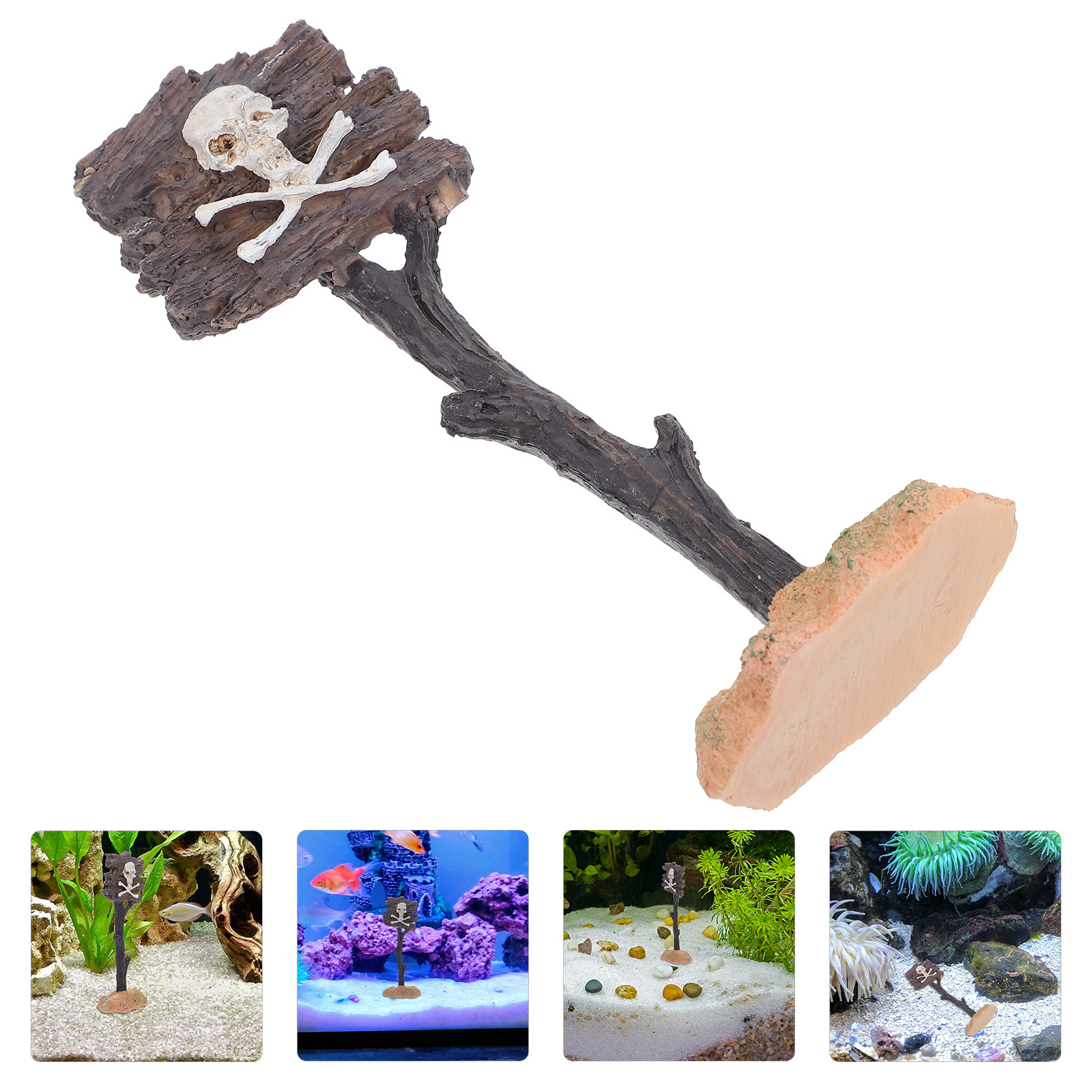 해골 경고 표지판 수족관 레진 장식품 어항 풍경 장식  - Aquarium Fish Unique 리뷰 및 가격