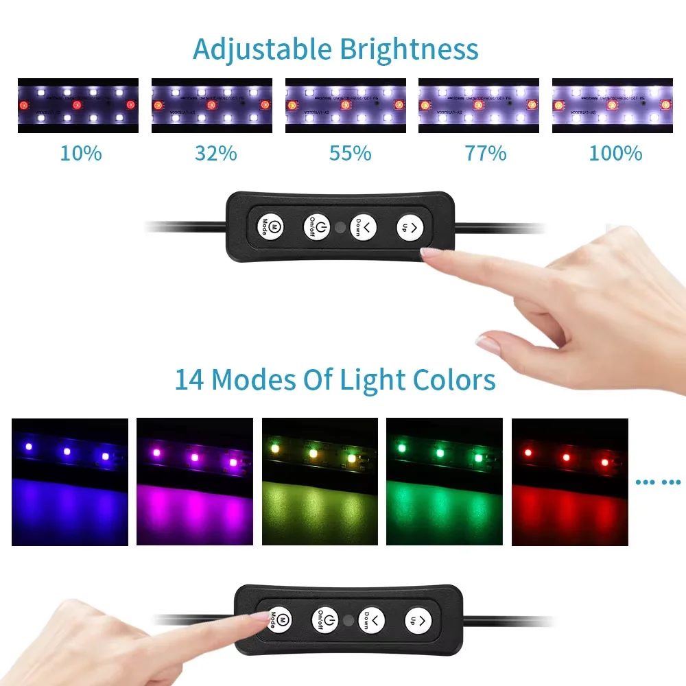 다채로운 LED 수족관 조명 RGB 식물 성장등 USB - Aquarium Fish Colour 리뷰 및 가격
